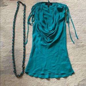 Vintage Robert Rodriguez drape neck silk top